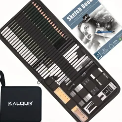 KALOUR 54-Pack Sketch Drawing Pencils Kit With SketchbookInclude GraphiteCharcoal Pencils And Artists ToolsPro Art Drawing Supplies For Adults Students Beginnersideal For Sketching Shading