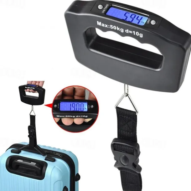 50kg/10g Digital Luggage Scale Electronic Portable Suitcase Travel Weighs With Backlight Electronic Travel Hanging Scales Strap / Hook Optional