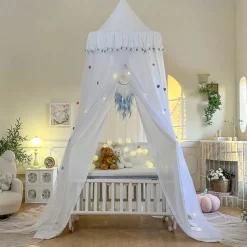 Kids Bed Canopy Double Layer Canopy for Bed,Nursery Room Baby Crib Tent Mosquito Net for Girls Boys