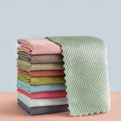 Kitchen Anti-Grease Wiping Rags Efficient Fish Scale Wipe Cloth Cleaning Cloth Home Washing Dish Cleaning Towel