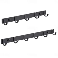 Kitchen Bathroom Hardware Set Space Aluminum Bathroom Hanger Black Hook Wall Mount Aluminum Coat Hook Bathroom Robe Hooks Hat Rack