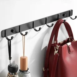 Kitchen Bathroom Hardware Set Space Aluminum Bathroom Hanger Black Hook Wall Mount Aluminum Coat Hook Bathroom Robe Hooks Hat Rack