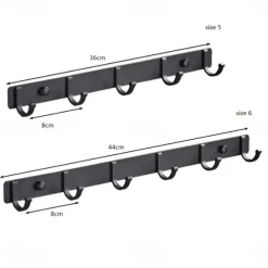 Kitchen Bathroom Hardware Set Space Aluminum Bathroom Hanger Black Hook Wall Mount Aluminum Coat Hook Bathroom Robe Hooks Hat Rack