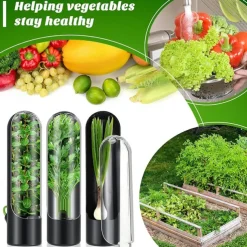 Kitchen Containers, Fresh Herb Saver Pod - Keep Herbs Fresh For Weeks In The Refrigerator - Keeps Cilantro, Mint, Parsley, Asparagus Fresh And Flavorful - Kitchen Storage Cup - Vanilla Keep-Fresh Cup