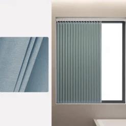 Kitchen Curtains Doorways Pleated Folding Curtain with Hooks Waterproof Fabric Doors Curtain for Closet and Room Divider 1 Panel