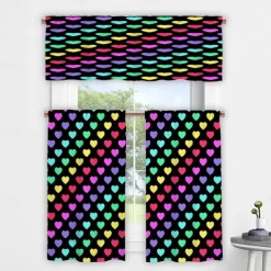 Kitchen Curtains Valance Tier Printed Marble Pattern Waterproof Oil Proof Stain Resistant Kitchen Bedroom Small Curtains