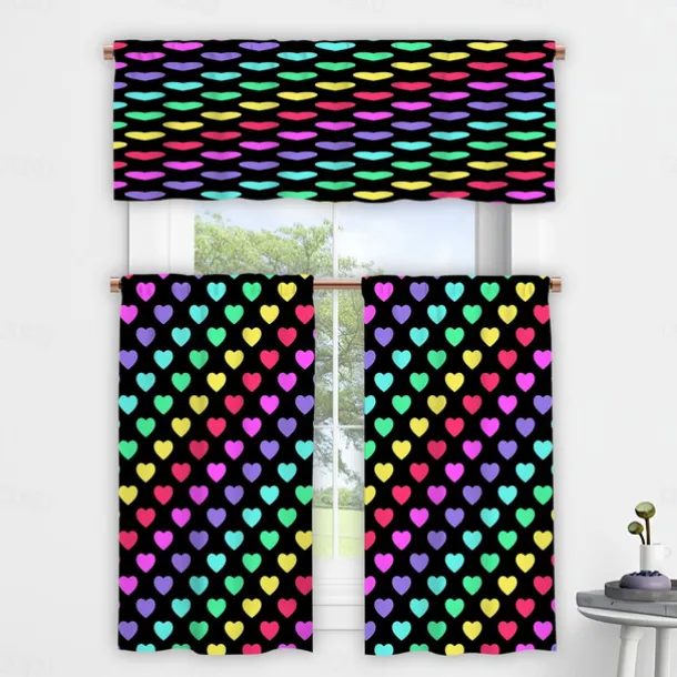 Kitchen Curtains Valance Tier Printed Marble Pattern Waterproof Oil Proof Stain Resistant Kitchen Bedroom Small Curtains