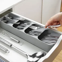 Kitchen Drawer Organizer Tray Spoon Cutlery Separation Finishing Storage Box Cutlery Kitchen Storage Organization