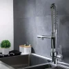 Kitchen faucet - Single Handle Two Holes Chrome Pull-out / ­Pull-down Widespread Contemporary Kitchen Taps