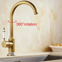 Kitchen Faucet - Single Handle One Hole Electroplated Pull-Out / Pull-Down Centerset Retro Vintage Kitchen Taps