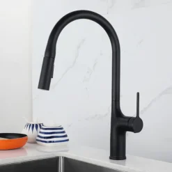 Kitchen faucet - Single Handle One Hole Electroplated / Painted Finishes Pull-out / Pull-down / Standard Spout / Tall / High Arc Centerset Modern Contemporary Kitchen Taps