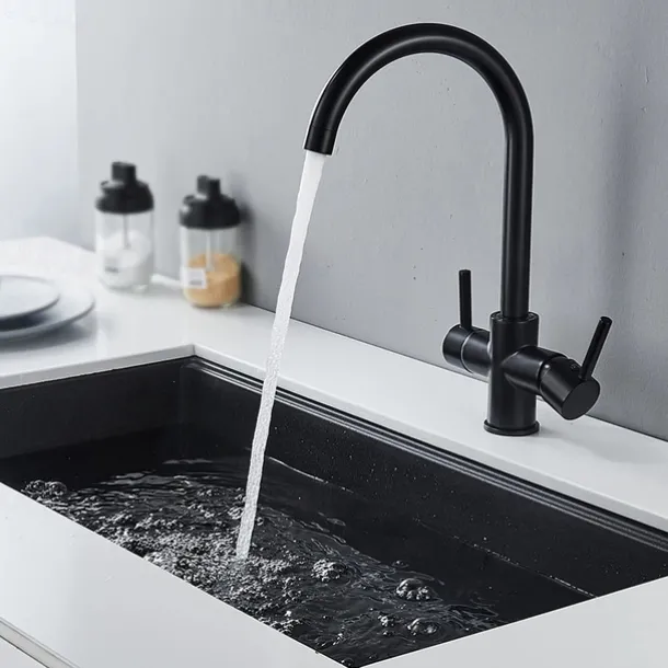 Kitchen faucet - Single Handle Two Holes Electroplated Purified water Centerset Antique Kitchen Taps