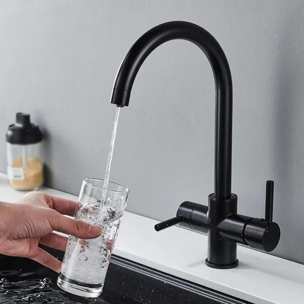 Kitchen faucet - Single Handle Two Holes Electroplated Purified water Centerset Antique Kitchen Taps