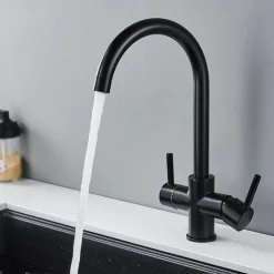 Kitchen faucet - Single Handle Two Holes Electroplated Purified water Centerset Antique Kitchen Taps