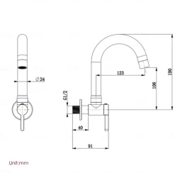 Kitchen faucet - Single Handle One Hole Chrome / Nickel Brushed / Painted Finishes Bar /Prep Wall Mounted Contemporary Kitchen Taps for Cold or Hot Water Only