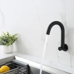 Kitchen faucet - Single Handle One Hole Chrome / Nickel Brushed / Painted Finishes Bar /Prep Wall Mounted Contemporary Kitchen Taps for Cold or Hot Water Only