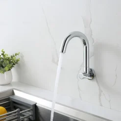 Kitchen faucet - Single Handle One Hole Chrome / Nickel Brushed / Painted Finishes Bar /Prep Wall Mounted Contemporary Kitchen Taps for Cold or Hot Water Only