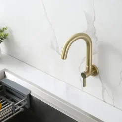 Kitchen faucet - Single Handle One Hole Chrome / Nickel Brushed / Painted Finishes Bar /Prep Wall Mounted Contemporary Kitchen Taps for Cold or Hot Water Only