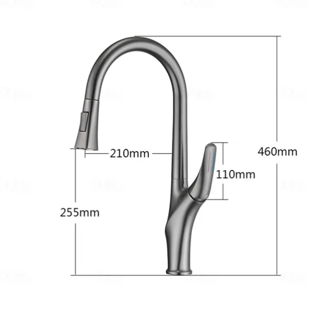 Kitchen faucet - Single Handle One Hole Chrome / Nickel Brushed / Electroplated Pull-out / Pull-down / Standard Spout / Tall / High Arc Centerset Modern Contemporary Kitchen Taps
