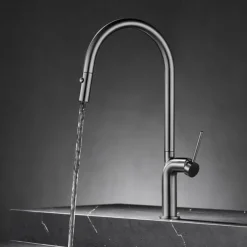 Kitchen faucet - Single Handle One Hole Chrome / Nickel Brushed / Electroplated Pull-out / Pull-down / Standard Spout / Tall / High Arc Centerset Modern Contemporary Kitchen Taps