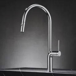 Kitchen faucet - Single Handle One Hole Chrome / Nickel Brushed / Electroplated Pull-out / Pull-down / Standard Spout / Tall / High Arc Centerset Modern Contemporary Kitchen Taps