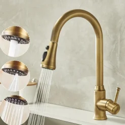 Kitchen faucet - Single Handle One Hole Electroplated Pull-out / Pull-down Centerset Retro Vintage Kitchen Taps