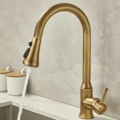 Kitchen faucet - Single Handle One Hole Electroplated Pull-out / Pull-down Centerset Retro Vintage Kitchen Taps