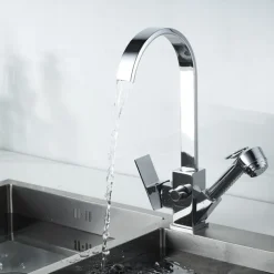 Kitchen Faucet - Single Handle Two Holes Electroplated Pull-Out / &Shy;Pull-Down / Standard Spout / Tall / &Shy;High Arc Centerset Contemporary Kitchen Taps