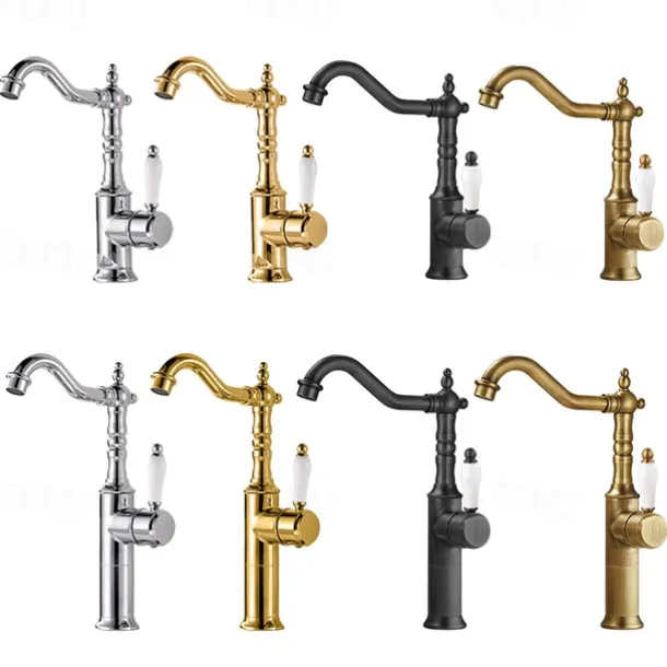 Kitchen faucet - Single Handle One Hole Electroplated Standard Spout Centerset Retro Vintage / Minimalist Kitchen Taps