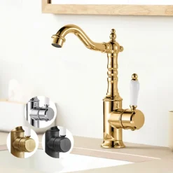 Kitchen faucet - Single Handle One Hole Electroplated Standard Spout Centerset Retro Vintage / Minimalist Kitchen Taps