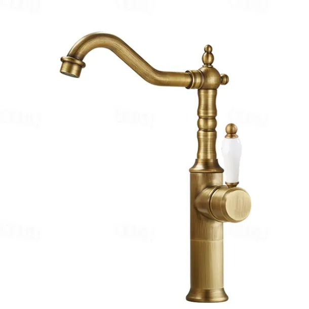 Kitchen faucet - Single Handle One Hole Electroplated Standard Spout Centerset Retro Vintage / Minimalist Kitchen Taps