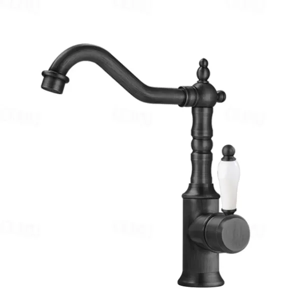 Kitchen faucet - Single Handle One Hole Electroplated Standard Spout Centerset Retro Vintage / Minimalist Kitchen Taps
