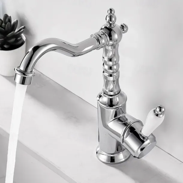 Kitchen faucet - Single Handle One Hole Electroplated Standard Spout Centerset Retro Vintage / Minimalist Kitchen Taps