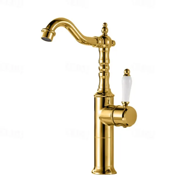 Kitchen faucet - Single Handle One Hole Electroplated Standard Spout Centerset Retro Vintage / Minimalist Kitchen Taps