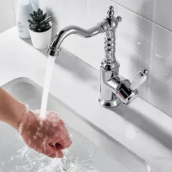 Kitchen faucet - Single Handle One Hole Electroplated Standard Spout Centerset Retro Vintage / Minimalist Kitchen Taps