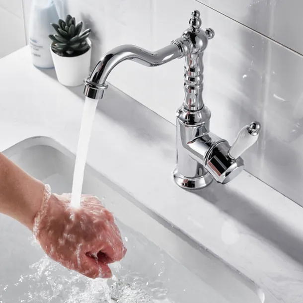 Kitchen faucet - Single Handle One Hole Electroplated Standard Spout Centerset Retro Vintage / Minimalist Kitchen Taps