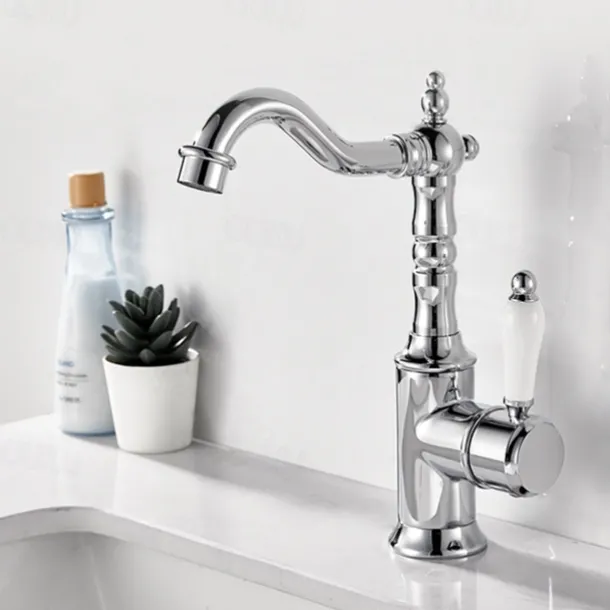 Kitchen faucet - Single Handle One Hole Electroplated Standard Spout Centerset Retro Vintage / Minimalist Kitchen Taps