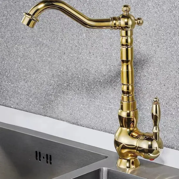 Kitchen faucet - Single Handle One Hole Electroplated Pull-out / Pull-down Centerset Retro Vintage Kitchen Taps