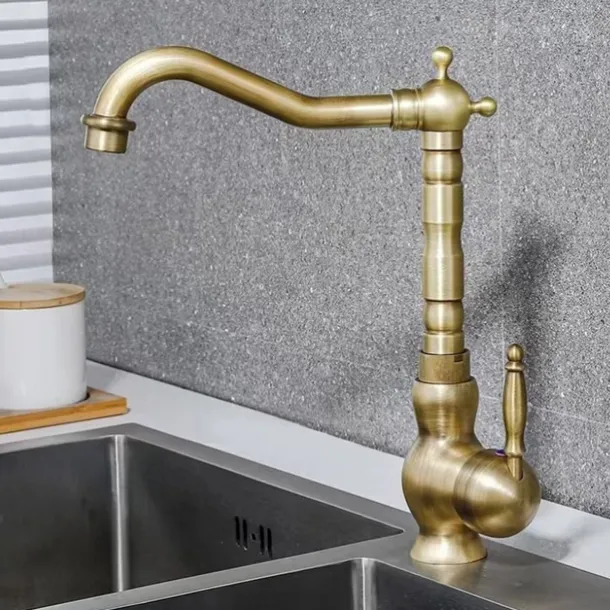 Kitchen faucet - Single Handle One Hole Electroplated Pull-out / Pull-down Centerset Retro Vintage Kitchen Taps