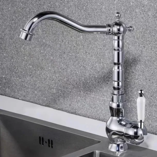 Kitchen faucet - Single Handle One Hole Electroplated Pull-out / Pull-down Centerset Retro Vintage Kitchen Taps