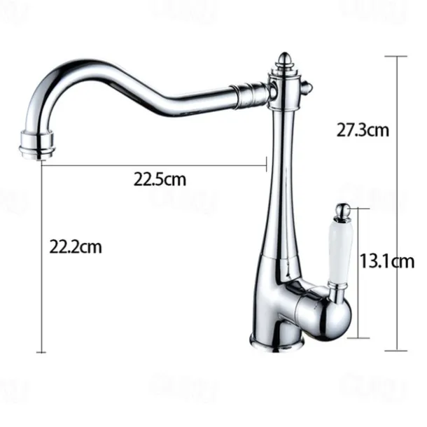 Kitchen faucet - Single Handle One Hole Nickel Brushed Standard Spout Centerset Antique Kitchen Taps