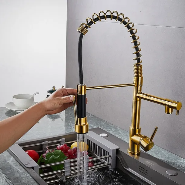 Kitchen faucet - Single Handle One Hole Electroplated Pull-out / Pull-down Deck Mounted Modern Contemporary Kitchen Taps