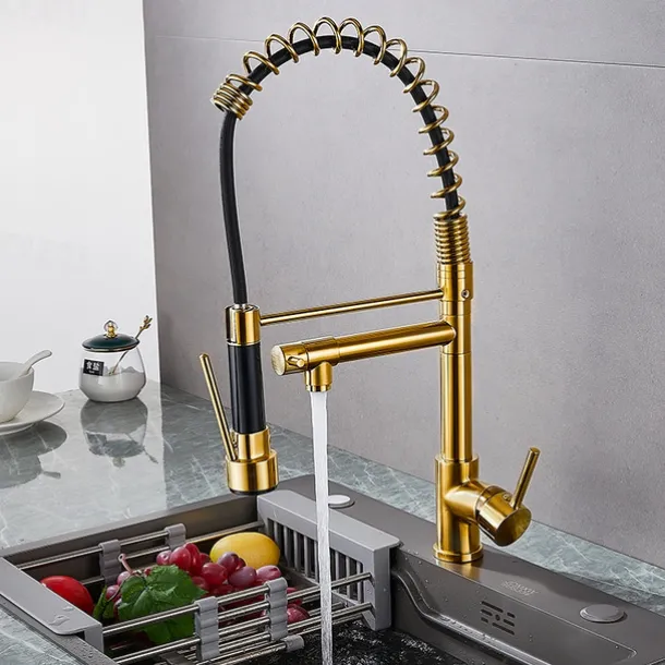 Kitchen faucet - Single Handle One Hole Electroplated Pull-out / Pull-down Deck Mounted Modern Contemporary Kitchen Taps