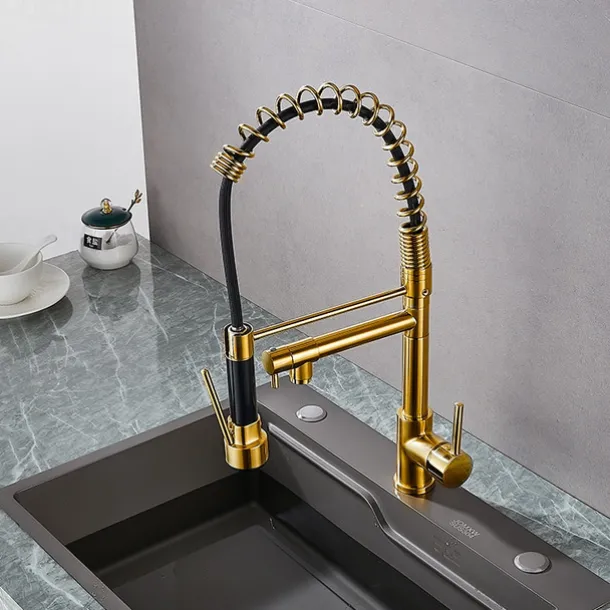 Kitchen faucet - Single Handle One Hole Electroplated Pull-out / Pull-down Deck Mounted Modern Contemporary Kitchen Taps