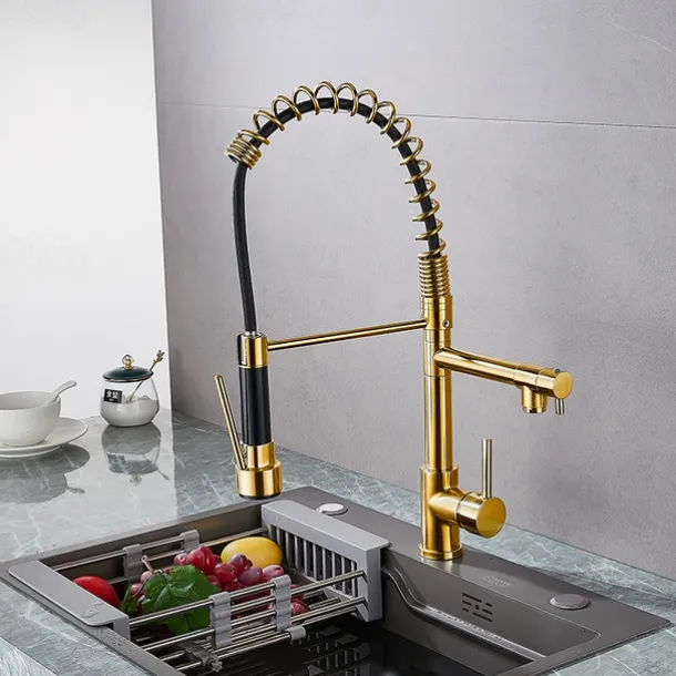 Kitchen faucet - Single Handle One Hole Electroplated Pull-out / Pull-down Deck Mounted Modern Contemporary Kitchen Taps