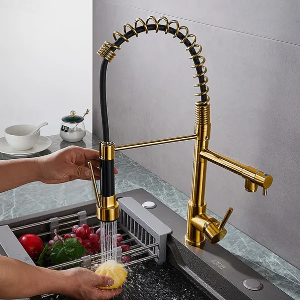 Kitchen faucet - Single Handle One Hole Electroplated Pull-out / Pull-down Deck Mounted Modern Contemporary Kitchen Taps
