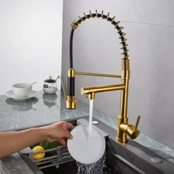 Kitchen faucet - Single Handle One Hole Electroplated Pull-out / Pull-down Deck Mounted Modern Contemporary Kitchen Taps