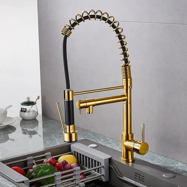 Kitchen faucet - Single Handle One Hole Electroplated Pull-out / Pull-down Deck Mounted Modern Contemporary Kitchen Taps