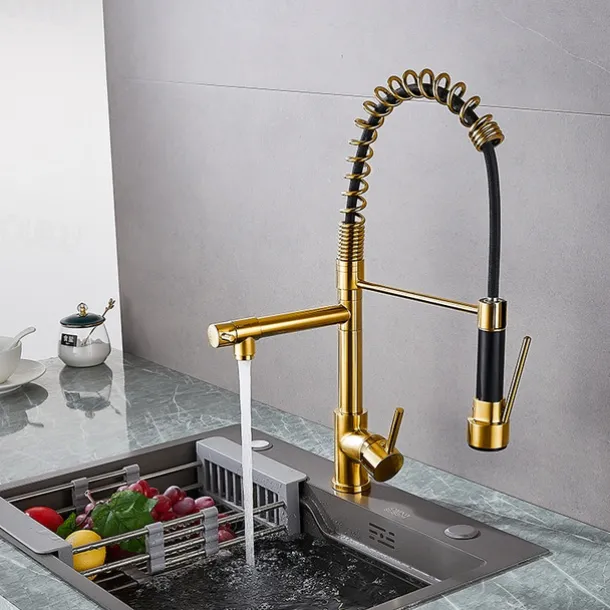 Kitchen faucet - Single Handle One Hole Electroplated Pull-out / Pull-down Deck Mounted Modern Contemporary Kitchen Taps