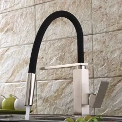 Kitchen Faucet - Single Handle One Hole Electroplated Pull-Out / ­Pull-Down / Tall / ­High Arc Centerset Contemporary Kitchen Taps